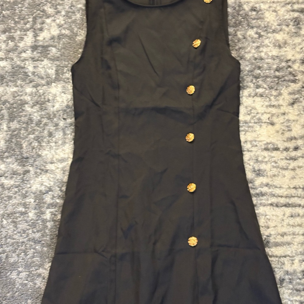 SHEIN Black and Gold Asymmetrical Mini Dress